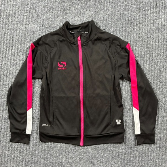 Sondico Other - Sondico Kids Track Jacket Size US 12 Black‎ Pink Full Zip Athletic Training